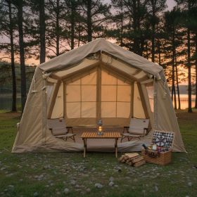 8 m ² Inflatable Tents for Camping, Blow Up Tent with Hand Pump, Easy Setup InflatableTent 4 Season Tent