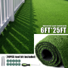 6FT*25FT Artificial Turf, Mat with Drainage Holes. Fake Grass with Rubber Backing, Ideal for Indoor/Outdoor Pet Areas, Garden, Lawn