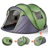 4 Person Pop Up Tent for Camping, Waterproof Instant Family Tent with Front Awning, Automatic Tent Throw Pop Up Instant Flip Pop Tent for Camping