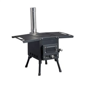 Wood Camping Stove Black 57.5*31*37cm (Option: as pic)