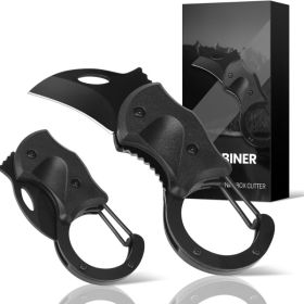 Small Pocket Knife Gift For Men Keychain Box Cutter With 1.34inch Blade, Mini Folding Knives EDC Gadgets, Stocking Stuffers Gift For Adults Men H (Option: Black)