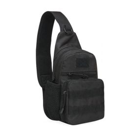 Military Tactical Shoulder Bag; Trekking Chest Sling Bag; Nylon Backpack For Hiking Outdoor Hunting Camping Fishing (Color: BLACK, material: Nylon)