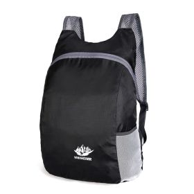 Lightweight Foldable Nylon Hiking Backpack For Camping Hiking Climbing Trekking (Color: BLACK)