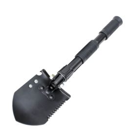 Multi-function Portable Outdoor Camping Folding Shovel (Color: BLACK, Type: Emergency Tools)