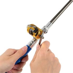 Mini Portable Pocket Fish Rod Pen Aluminum Alloy Fishing Rod Pole Reel Combos… (Color: Blue)