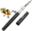 Mini Portable Pocket Fish Rod Pen Aluminum Alloy Fishing Rod Pole Reel Combos…