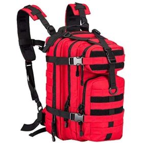 Small Military Tactical Backpack 30L Assault Backpack Tactical Bag for Outdoor,Hiking, Camping Travel (Color: Red)