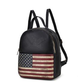 MKF Collection Briella Vegan Leather Women FLAG Backpack by Mia K (Color: BLACK, material: Vegan Leather)