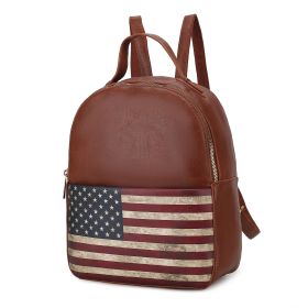 MKF Collection Briella Vegan Leather Women FLAG Backpack by Mia K (Color: Tan, material: Vegan Leather)