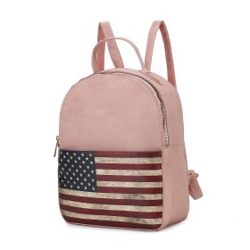 MKF Collection Briella Vegan Leather Women FLAG Backpack by Mia K (Color: Rose Pink, material: Vegan Leather)