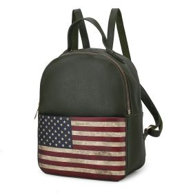 MKF Collection Briella Vegan Leather Women FLAG Backpack by Mia K (Color: Green, material: Vegan Leather)