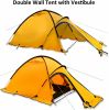 4 Season Mountaineering Tent for 2 Person - Alpine-Ready Waterproof Shelter, Extreme Weather Rated